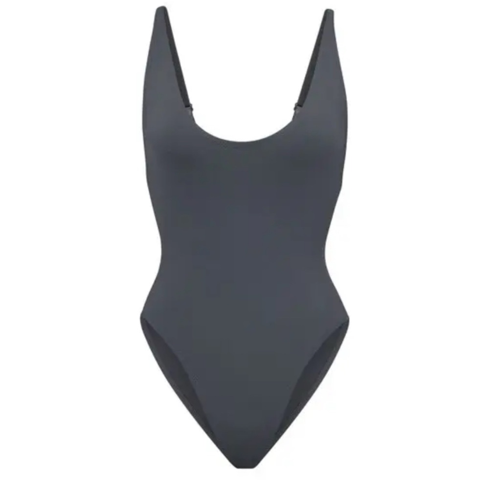 SKIMS Charcoal Scoop One-Piece Swimsuit